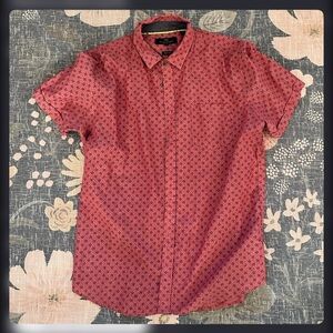 Michael Brandon Red Patterned Casual Shirt